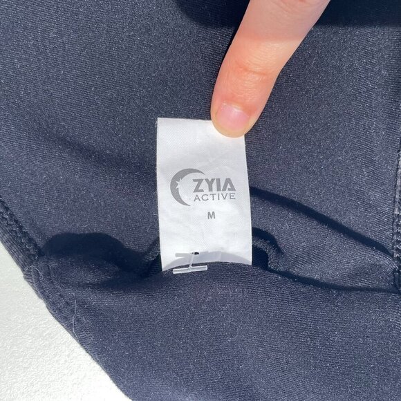 Zyia Flower Power Sports Bra gym run workout athletic black gray womens medium - Picture 8 of 9